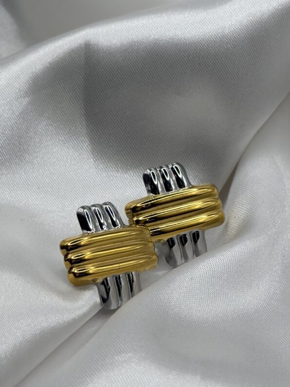CROSS SILVER GOLD EARRINGS