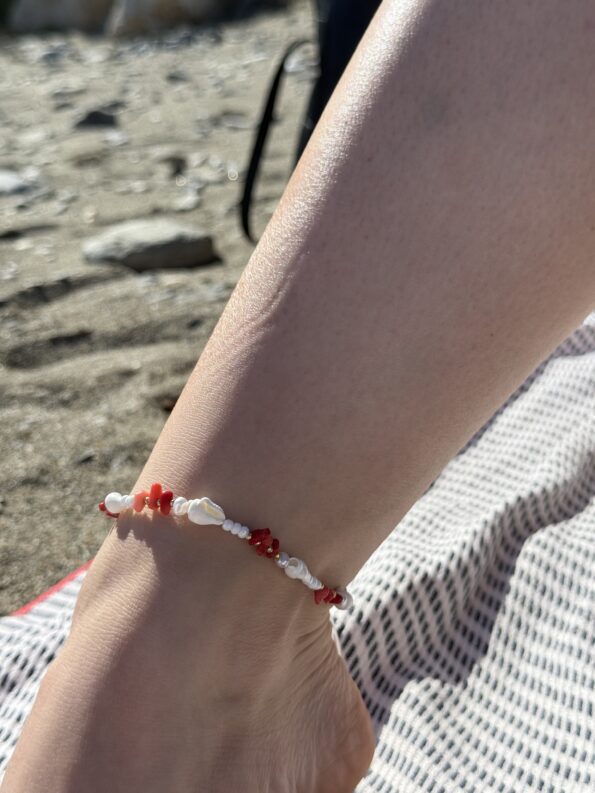 RED PEARL ANKLET